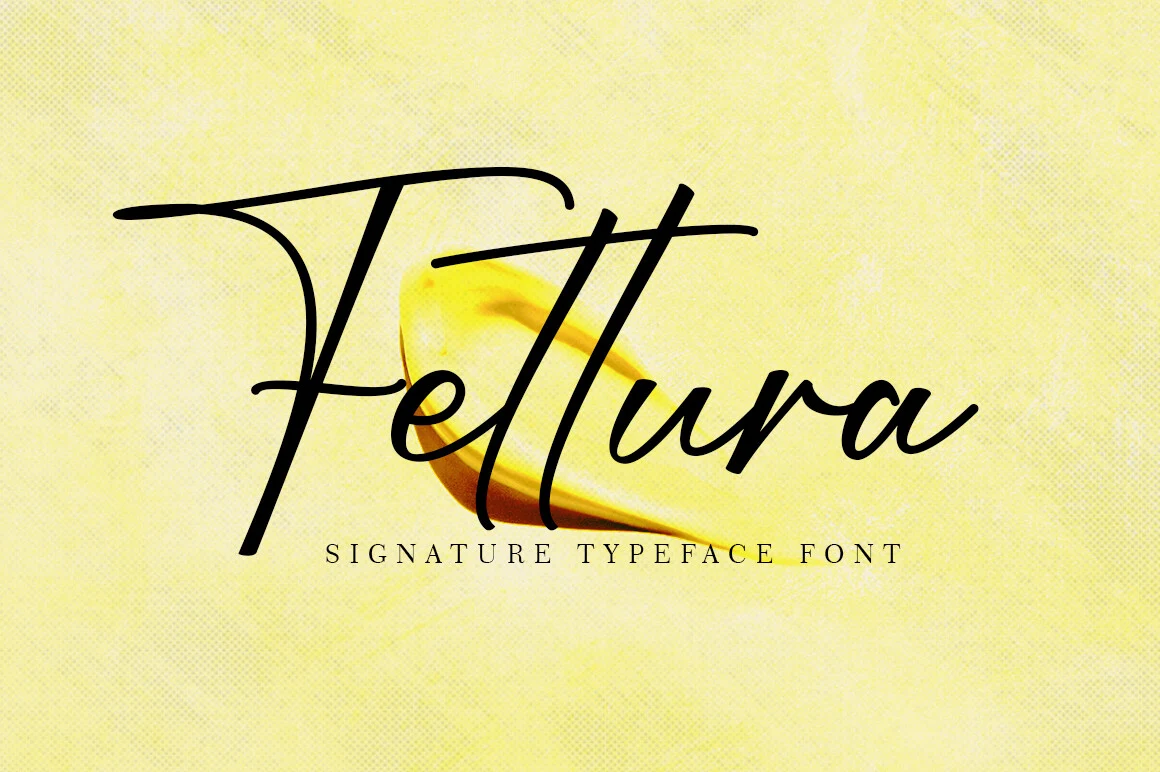 Fettura Font displays connected, fluid cursive letters with a slanted axis and uniform strokes.