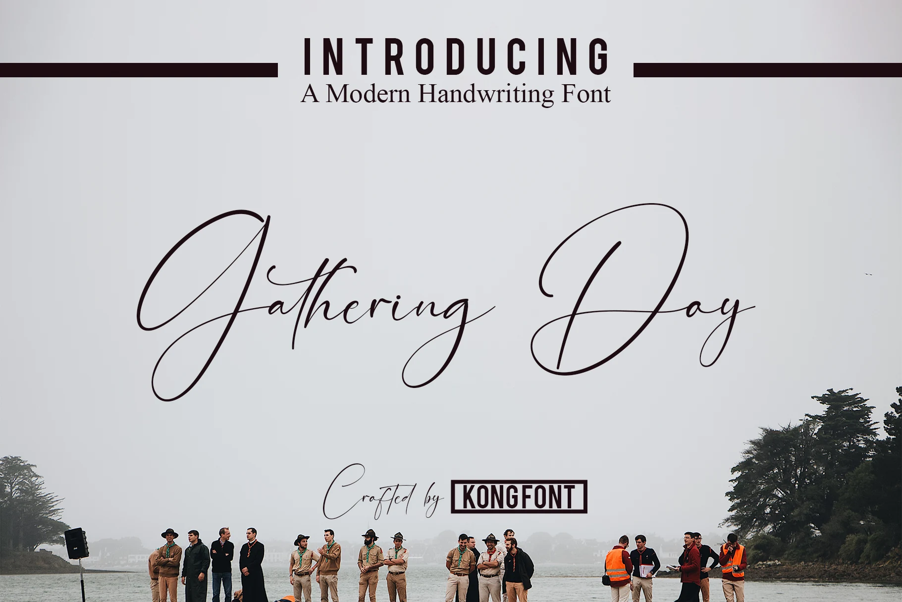 Gathering Day Font is a connected, right-leaning script with sweeping initial swashes and high-reaching ascenders.