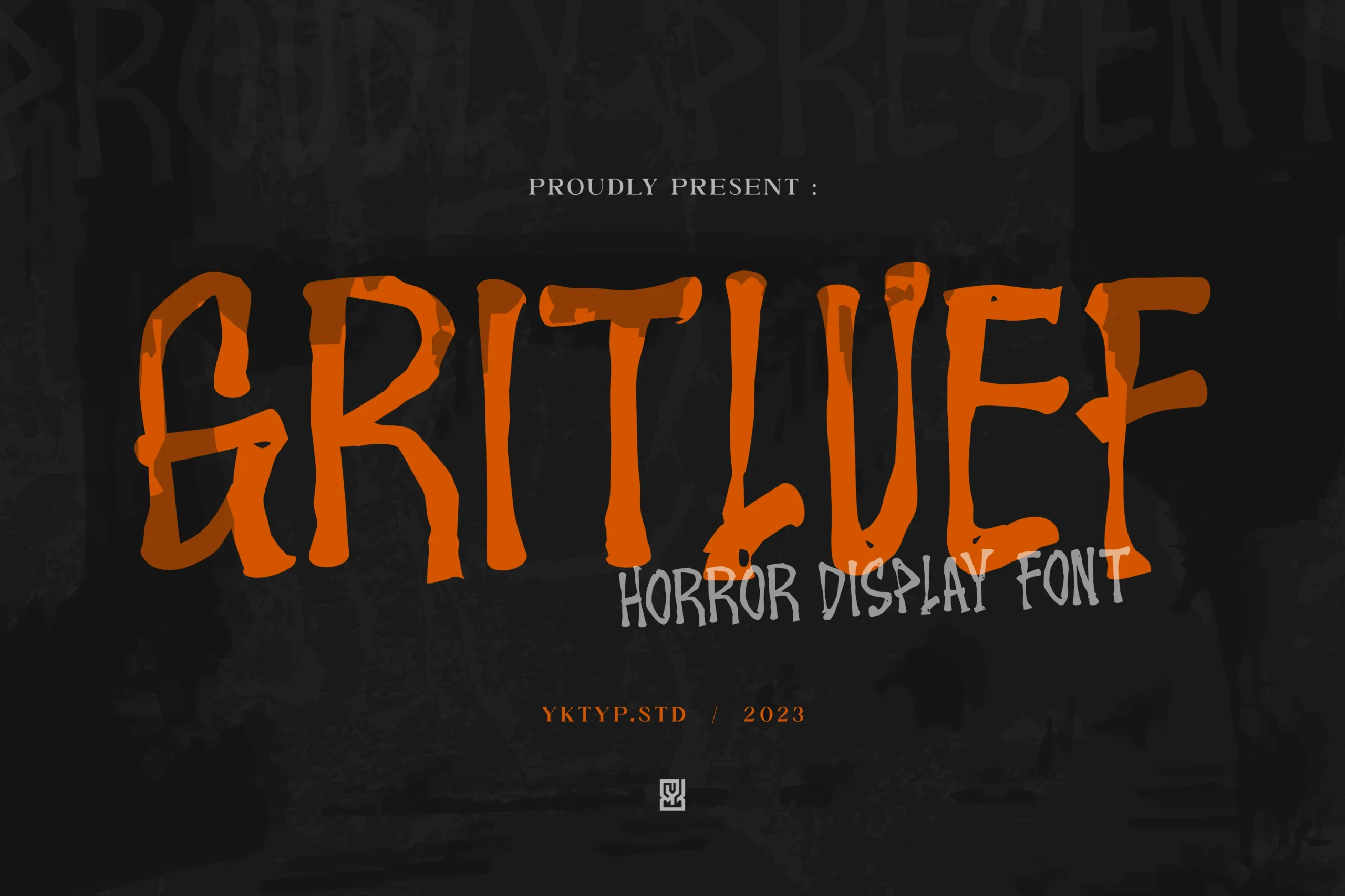 Gritluef Font features jagged, distressed edges, uneven stroke weights, and irregular hand-drawn letterforms.