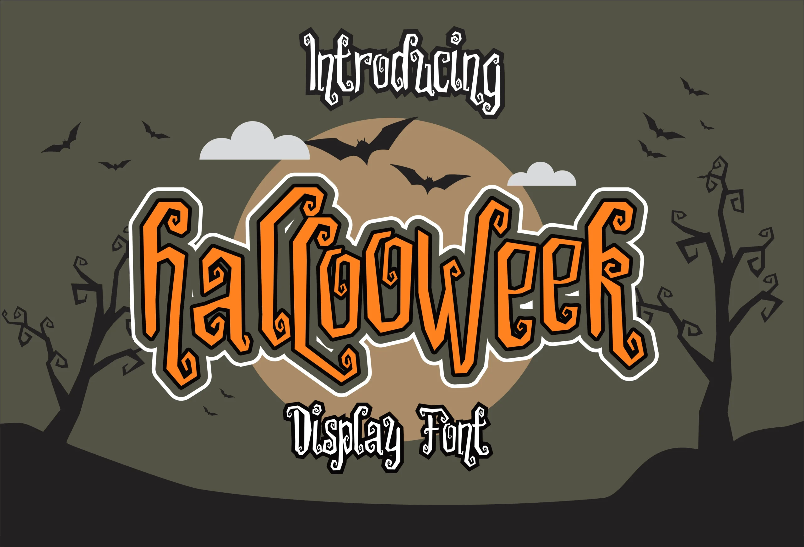 Hallooweek Font with jagged distressed outlines, sharp angular terminals, and irregular letter heights.