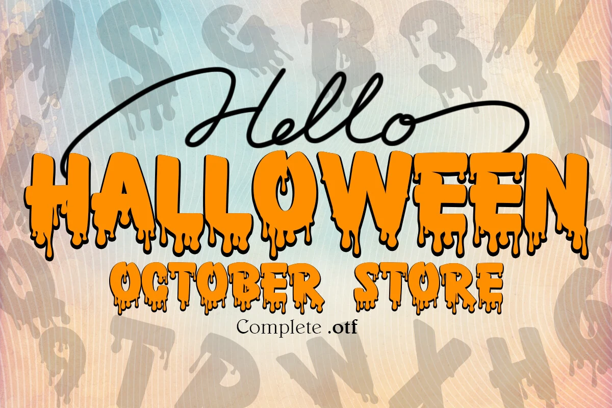 Halloween Font features bold rounded letters with irregular liquid-drip terminals.