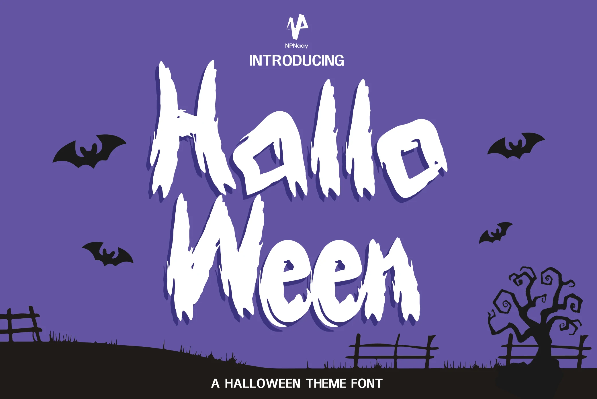 Halloween Font with heavy, jagged, distressed letterforms and irregular terminals.