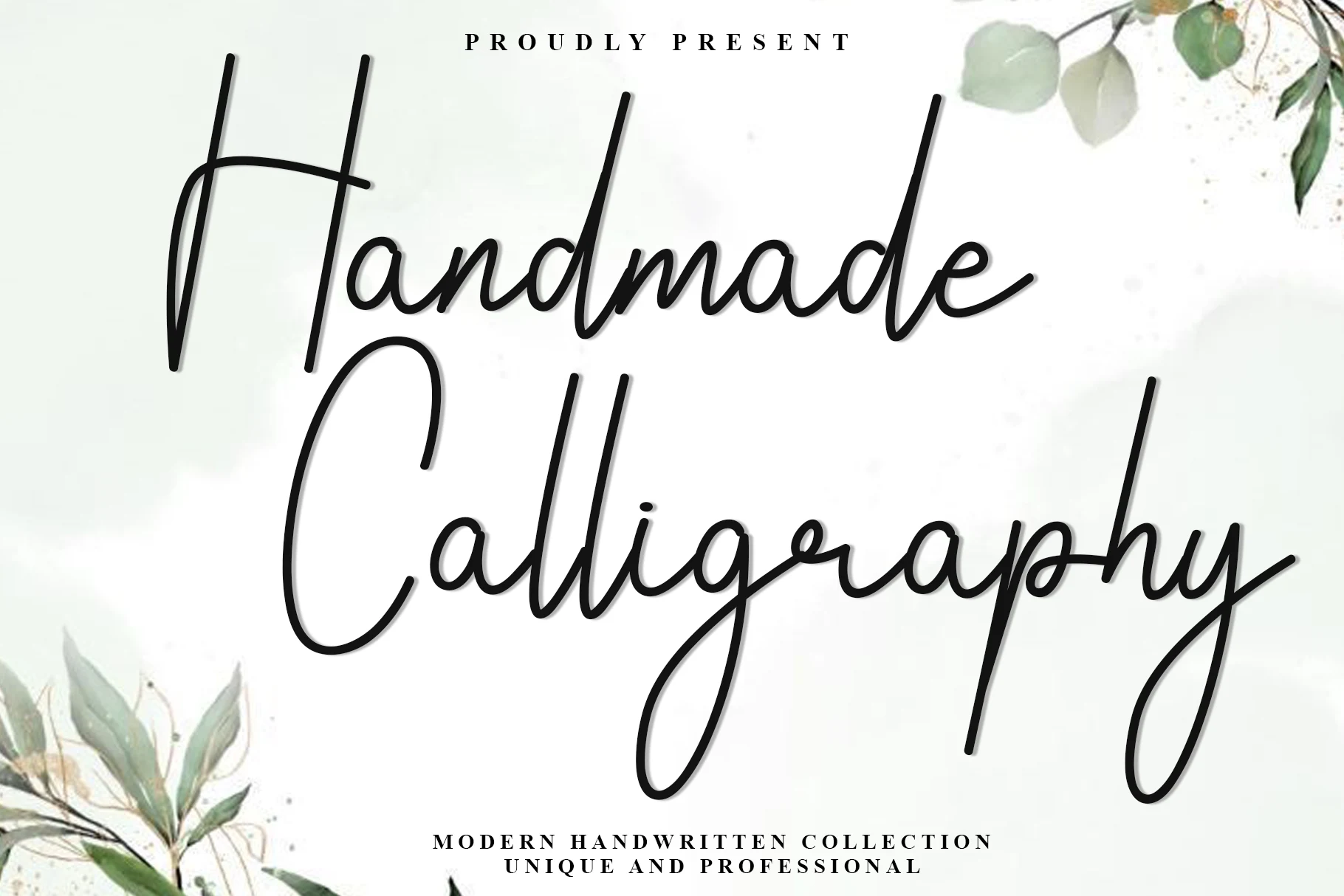 Handmade Calligraphy Font featuring monolinear stroke weight and connected script