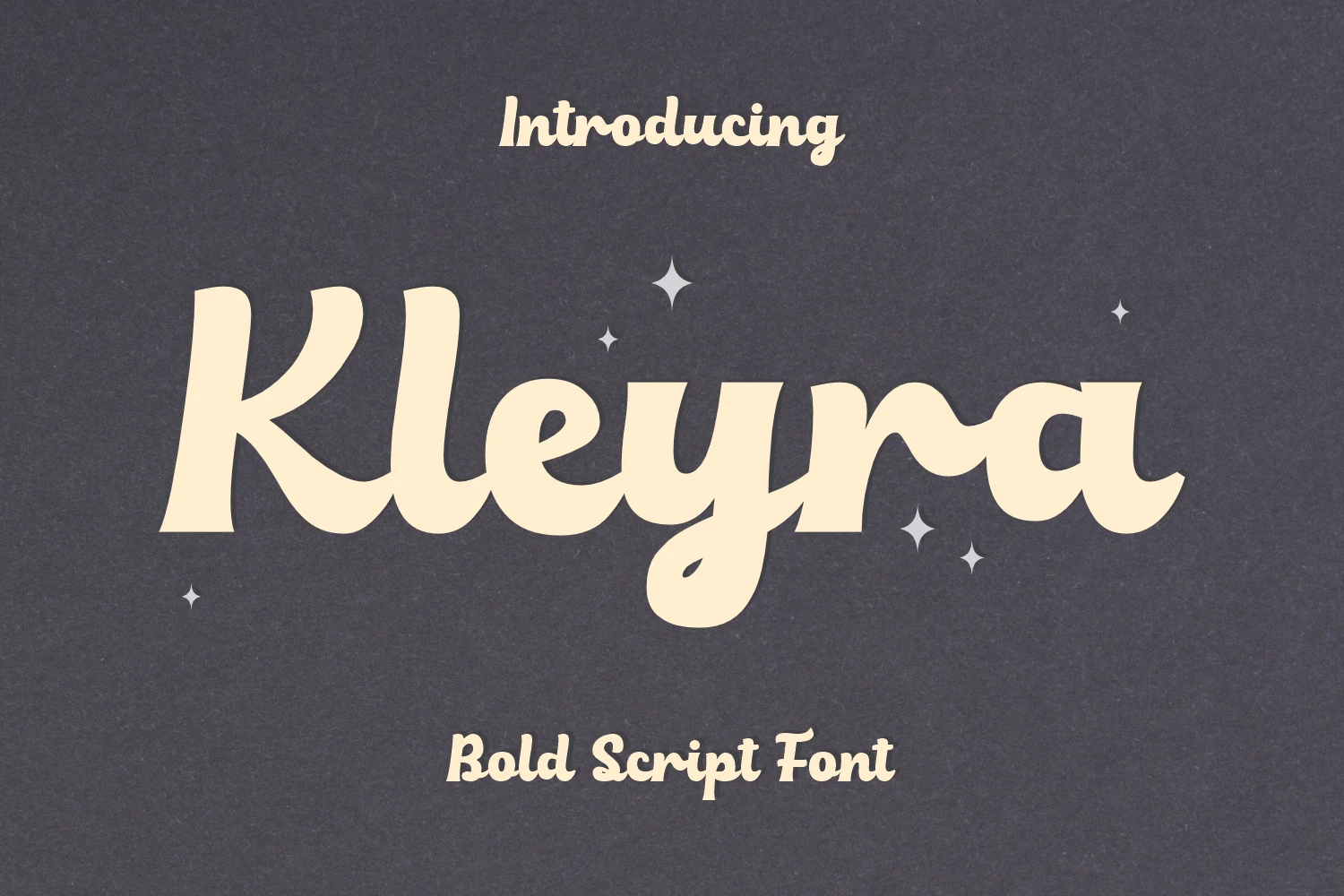Kleyra Font in bold rounded script with connected flowing letters, soft terminals, and minimal slant.