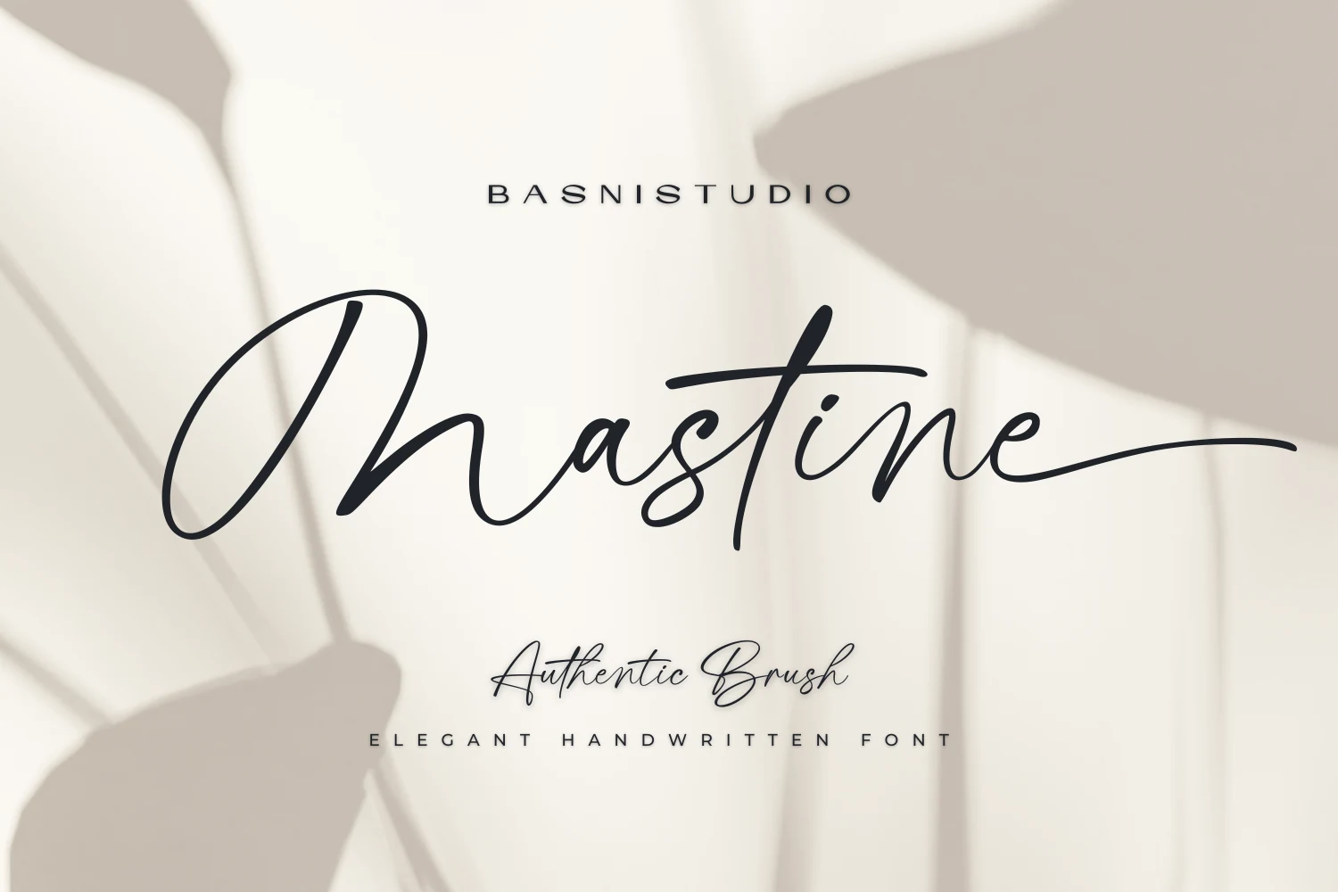 Mastine Font is a connected brush-style script with monolinear strokes, a slight rightward slant, and decorative swashes.