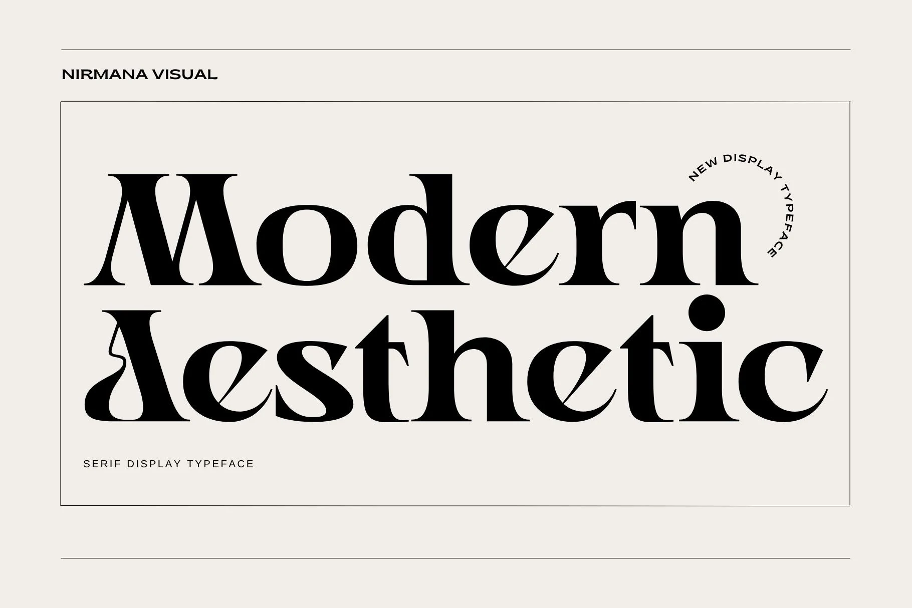 Modern Aesthetic font showing a high-contrast serif display style with bracketed serifs and flowing entrance strokes.