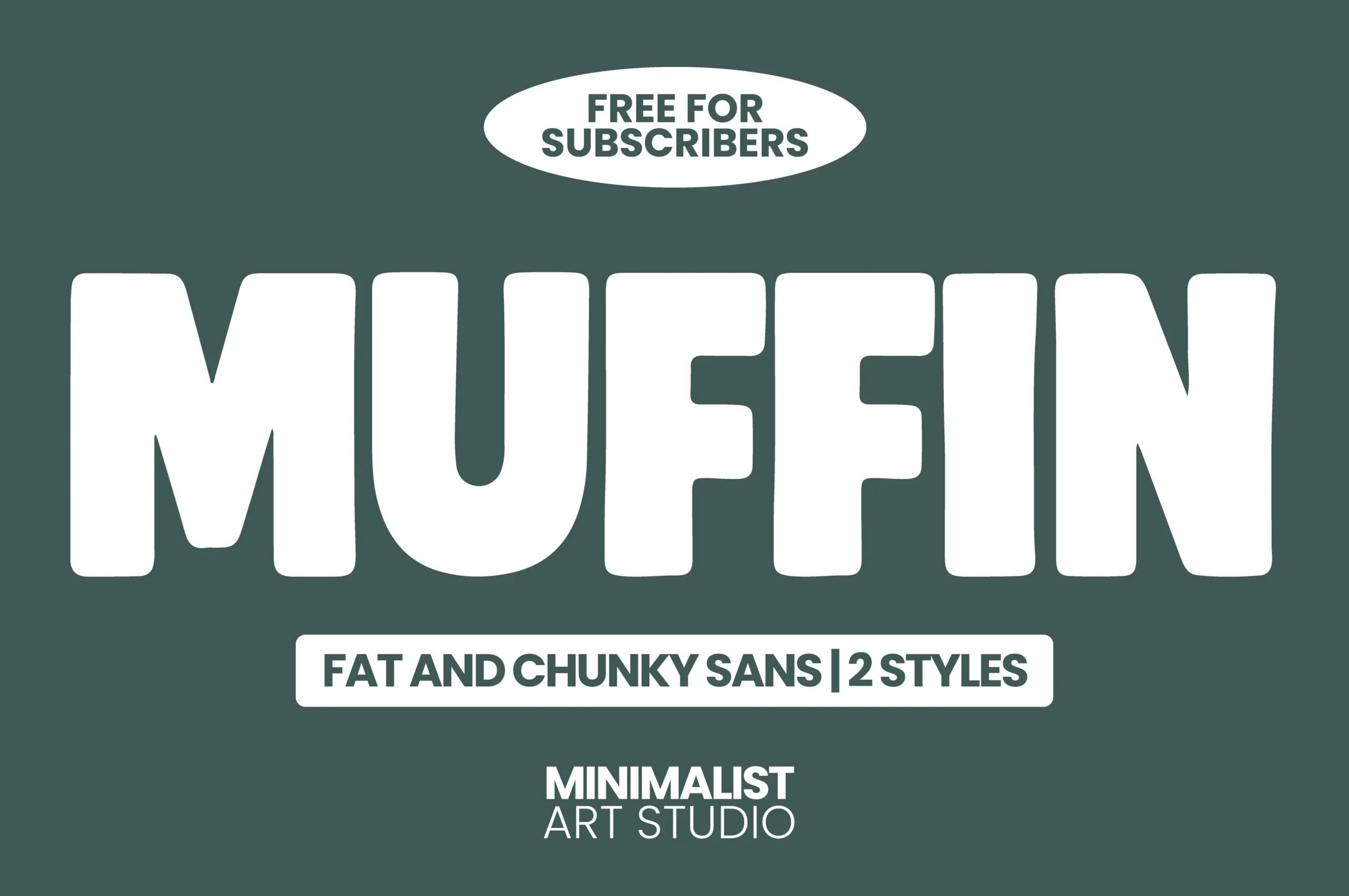 Muffin Font featuring ultra-bold, rounded, condensed sans-serif letterforms with a chunky appearance.