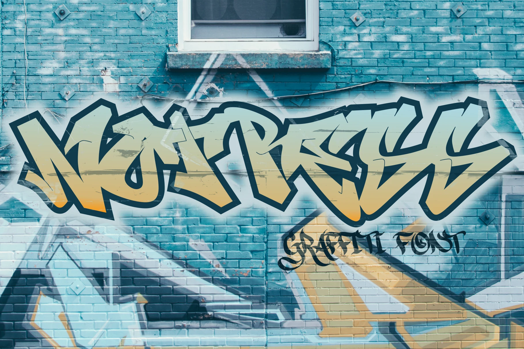 Notress Font with bold interlocking graffiti letterforms, sharp angular terminals, and high stroke contrast.