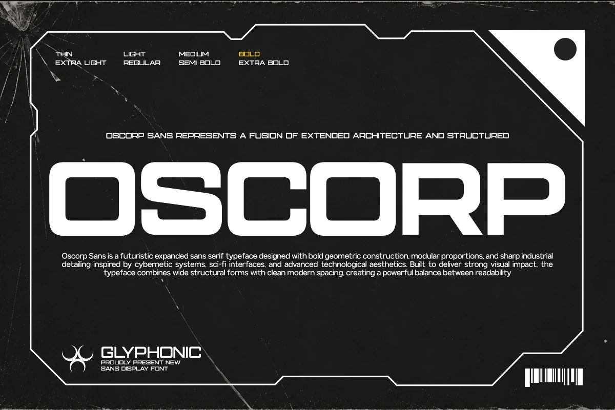 Oscorp font preview