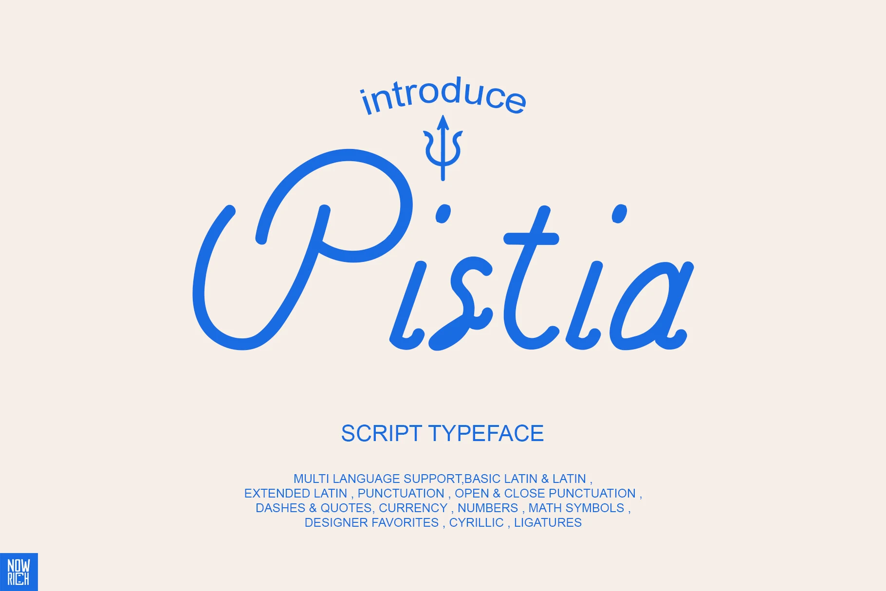 Pistia Font featuring connected monoline script lettering with rounded terminals and uniform stroke weight.