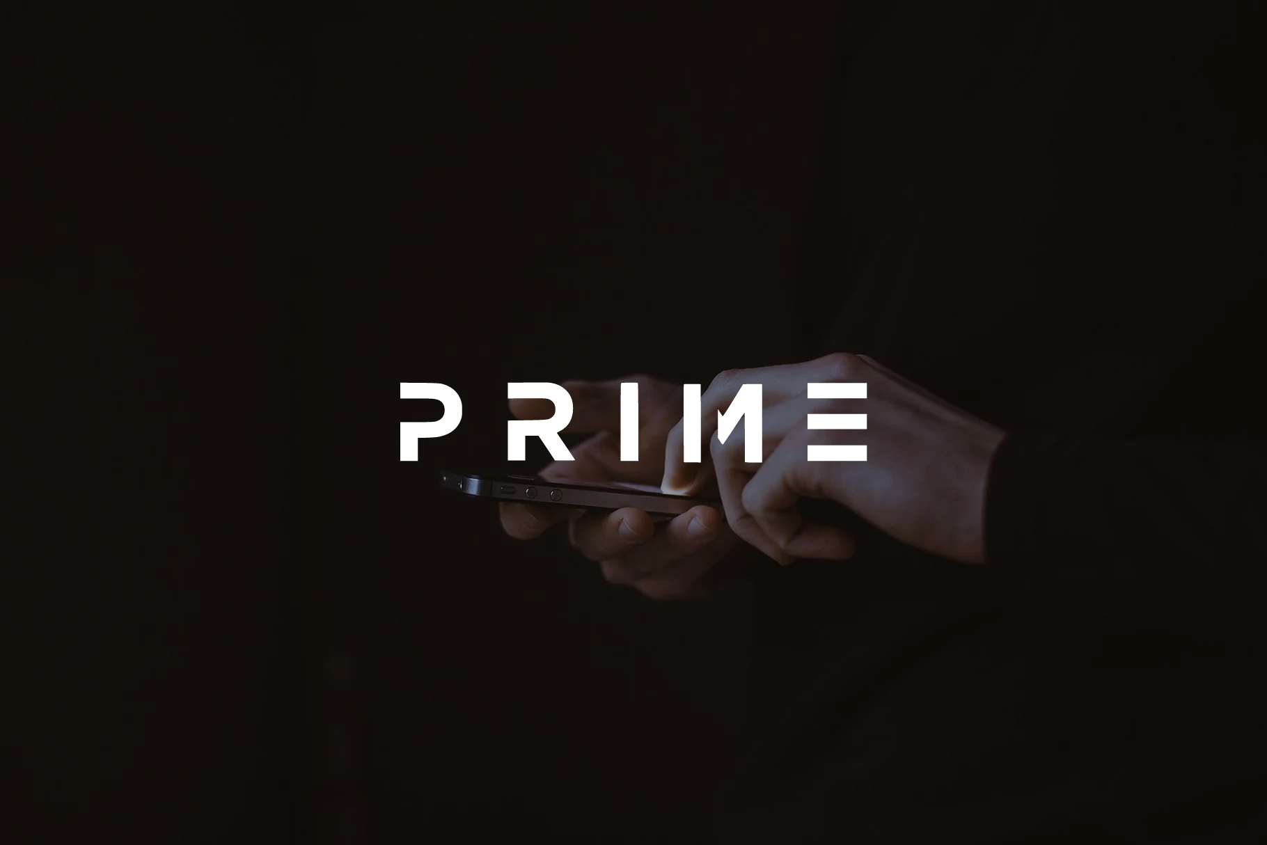 Prime Font displayed with geometric construction, stencil-like stroke gaps, and sharp square-cut terminals.