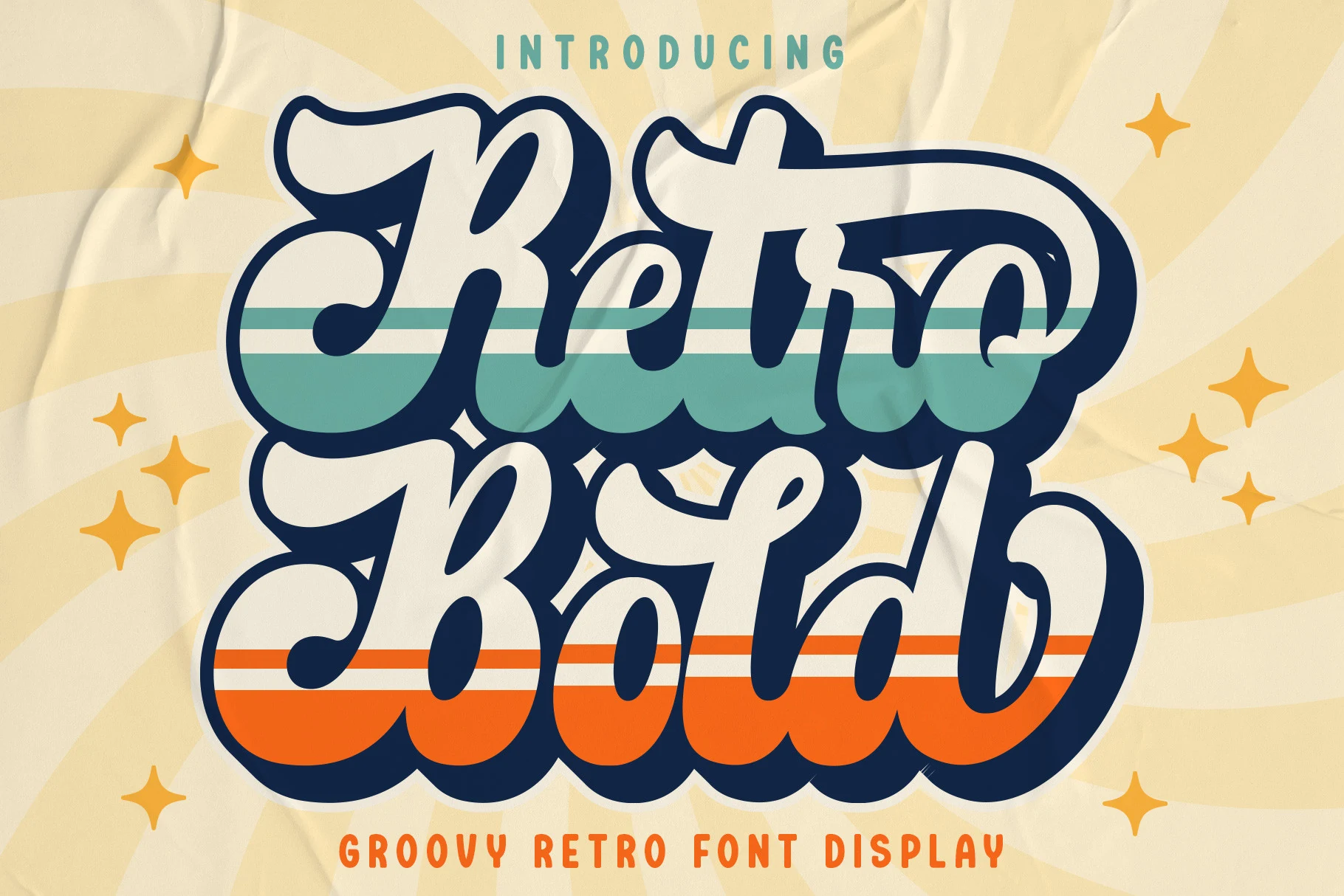Retro Bold Font featuring thick connected script letters with rounded terminals and a bold display style.