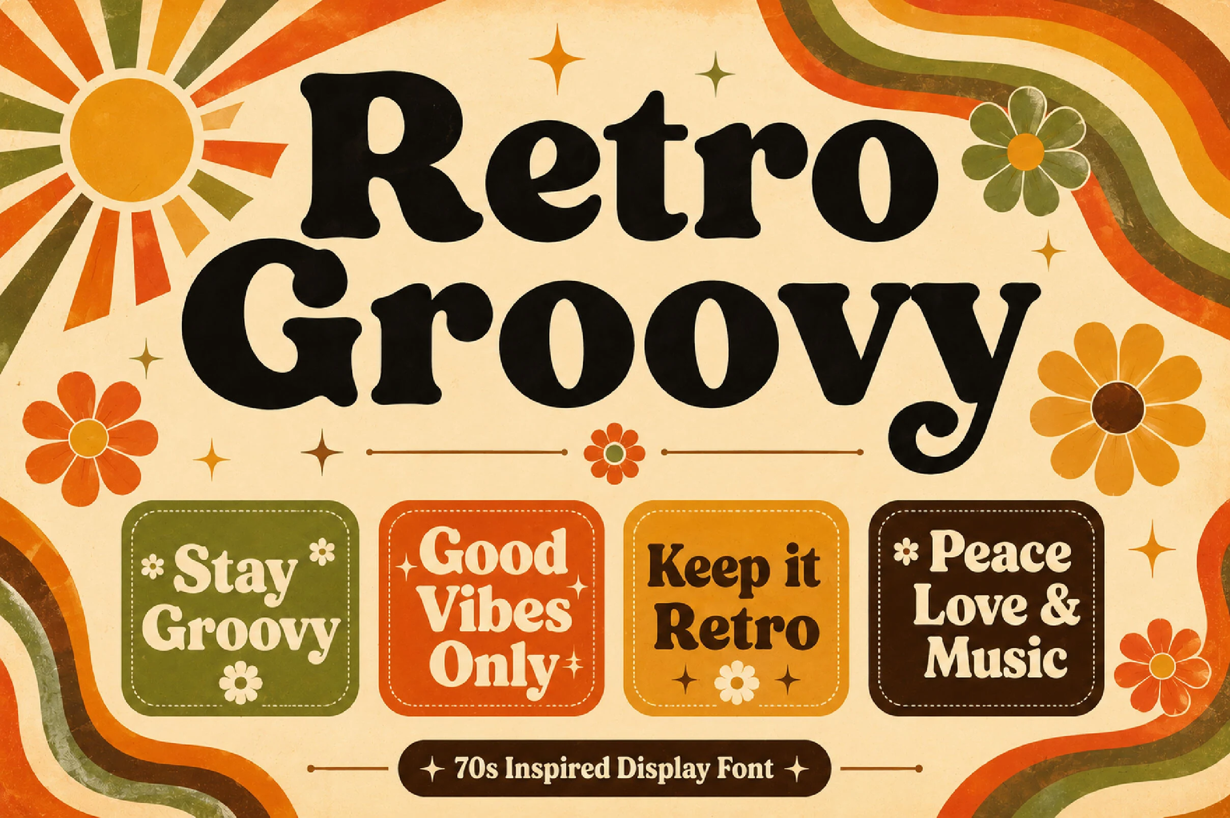 Retro Groovy font preview