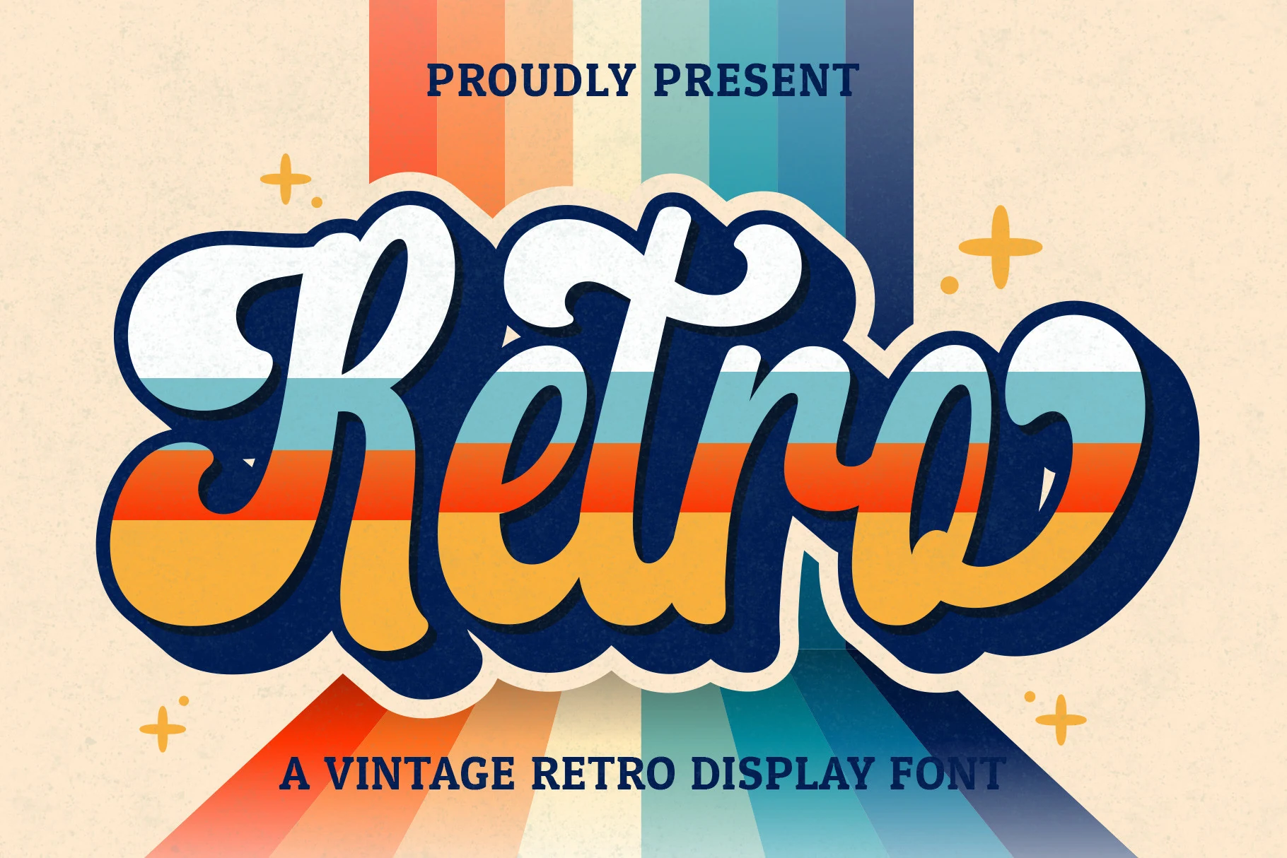 Retro Script Font is a bold, connected cursive script with rounded terminals and a slight rightward slant.