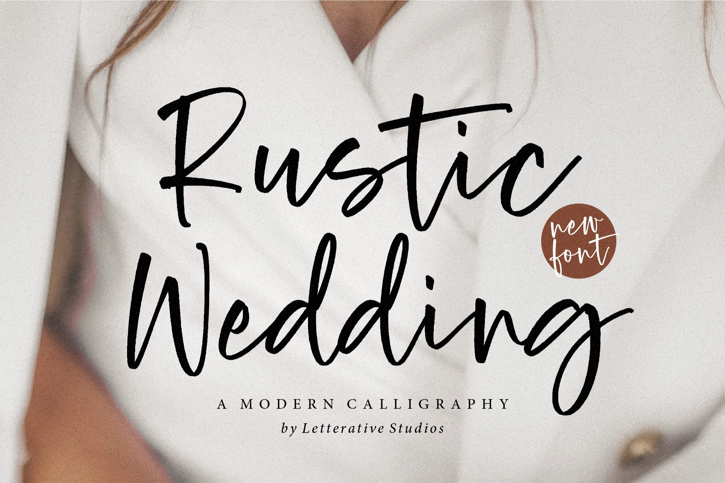 Rustic Wedding Font features high-contrast strokes, fluid partially connected letters, and an irregular baseline.