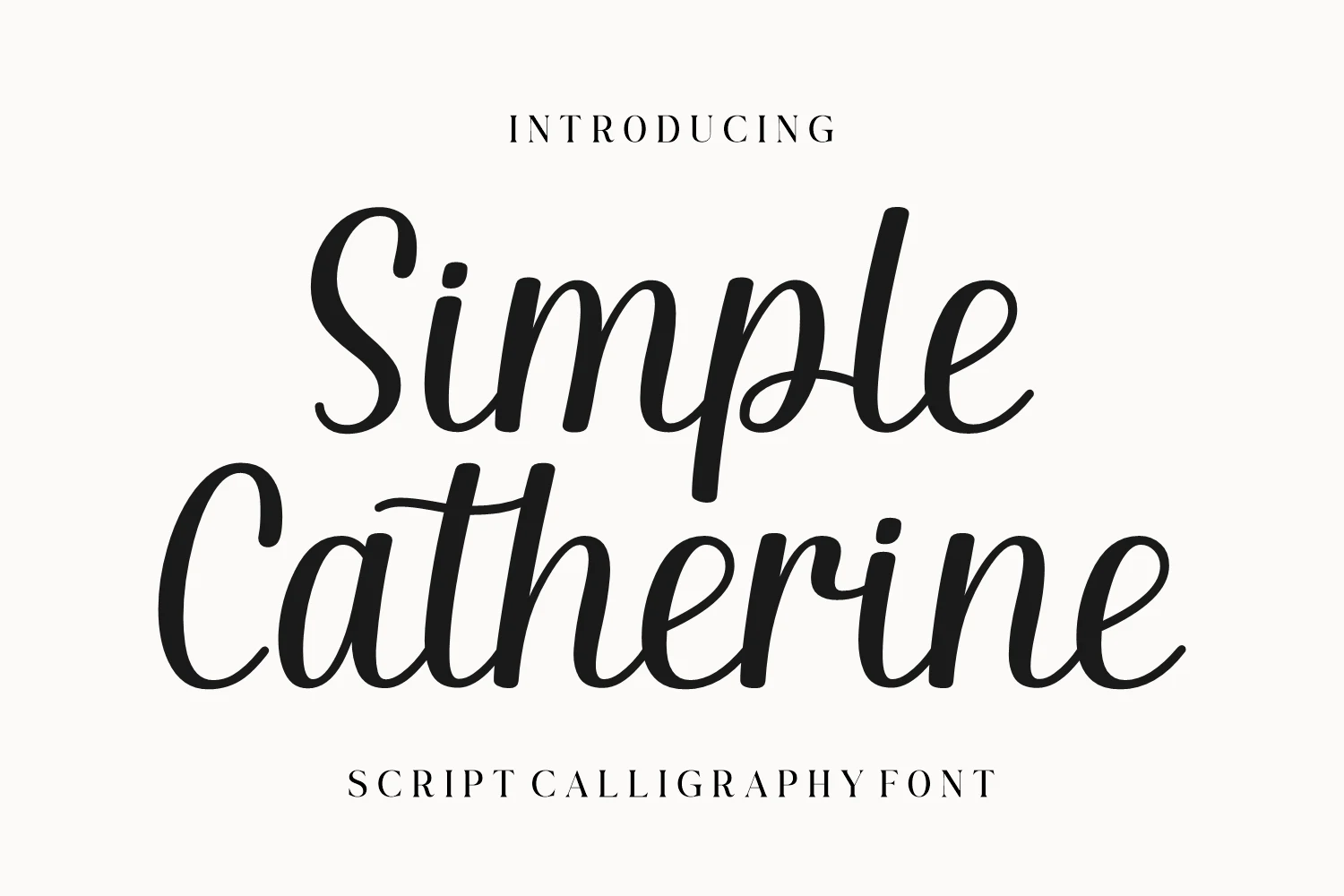 Simple Catherine Font featuring high stroke contrast and monolinear-influenced curves