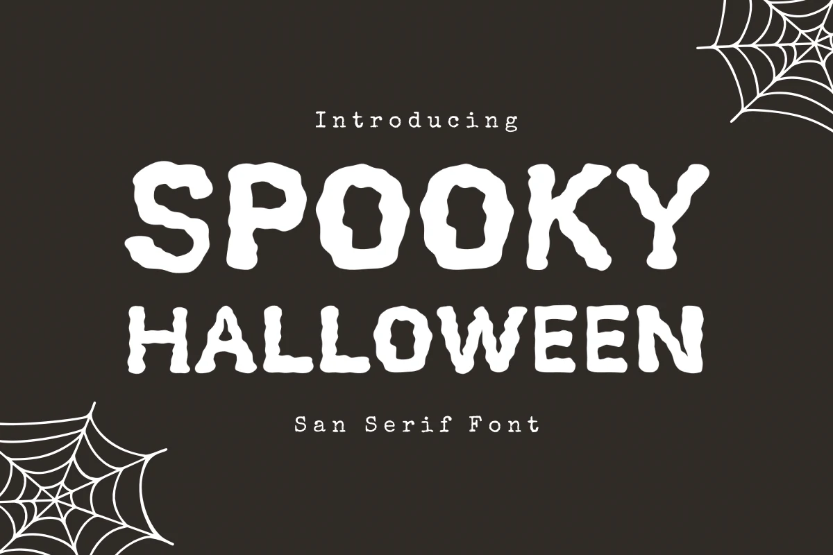Spooky Halloween Font with bold, irregular bumpy-edged sans-serif capitals and rounded terminals.
