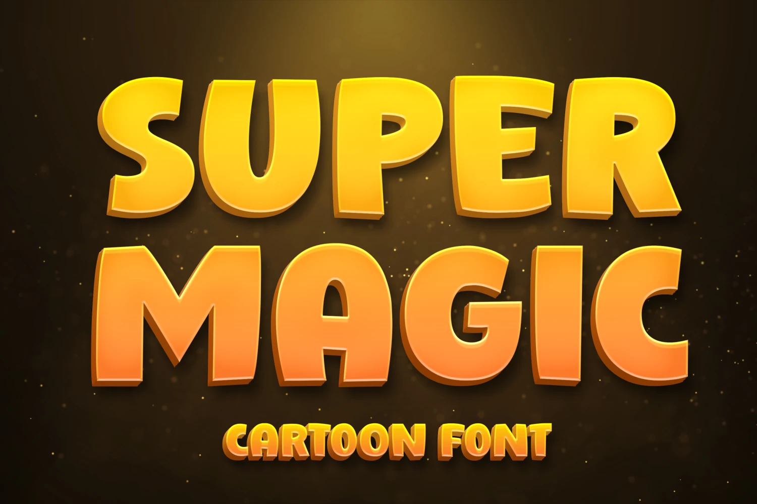 Super Magic Font showing bold rounded upright letters with soft edges and prominent 3D-like extrusion.