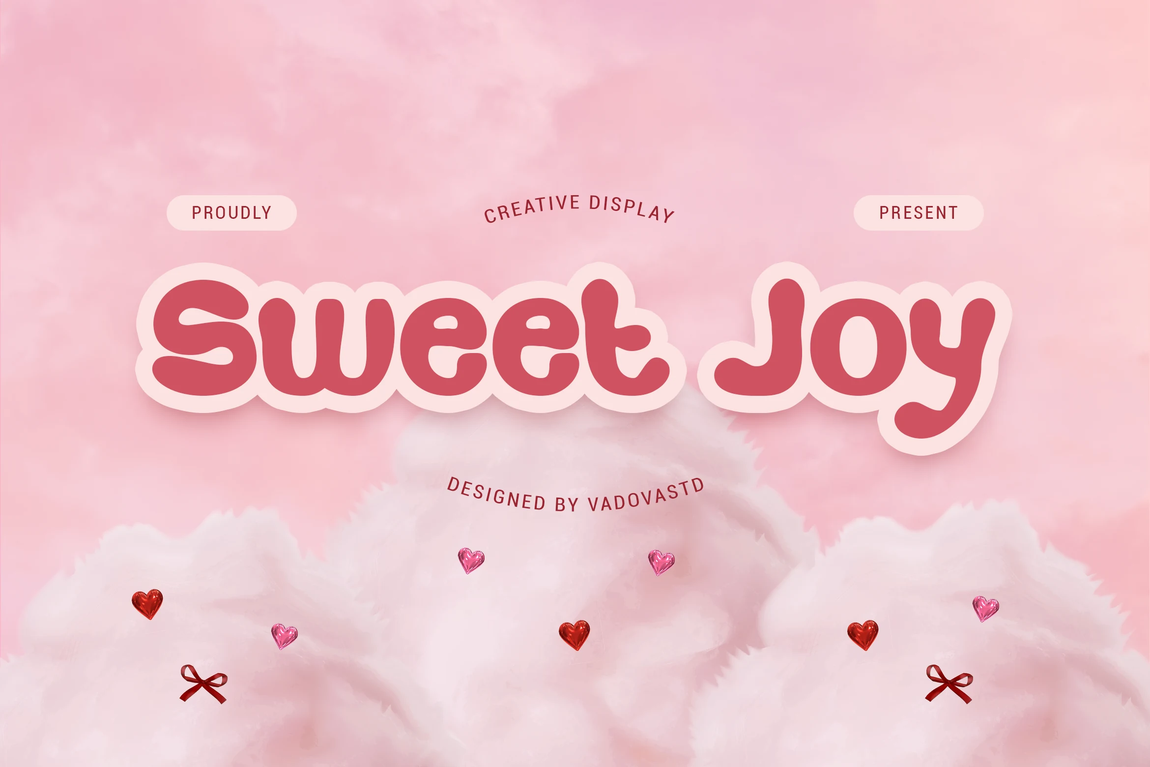 Sweet Joy Font displayed in a bold, rounded bubble style with thick strokes and organic letterforms.