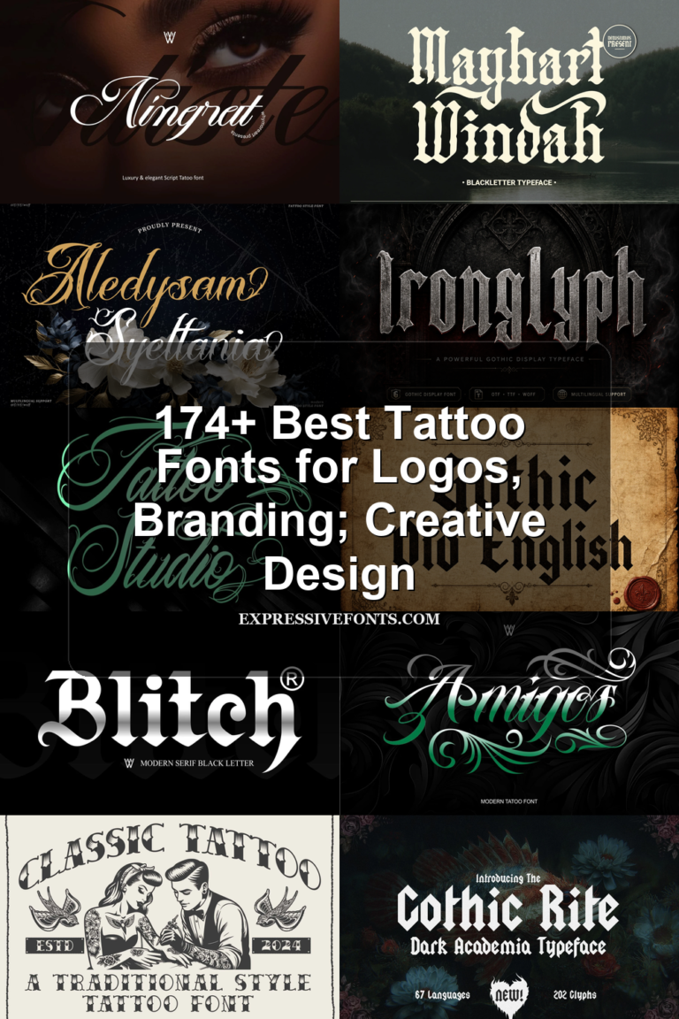174+ Tattoo Fonts collection preview