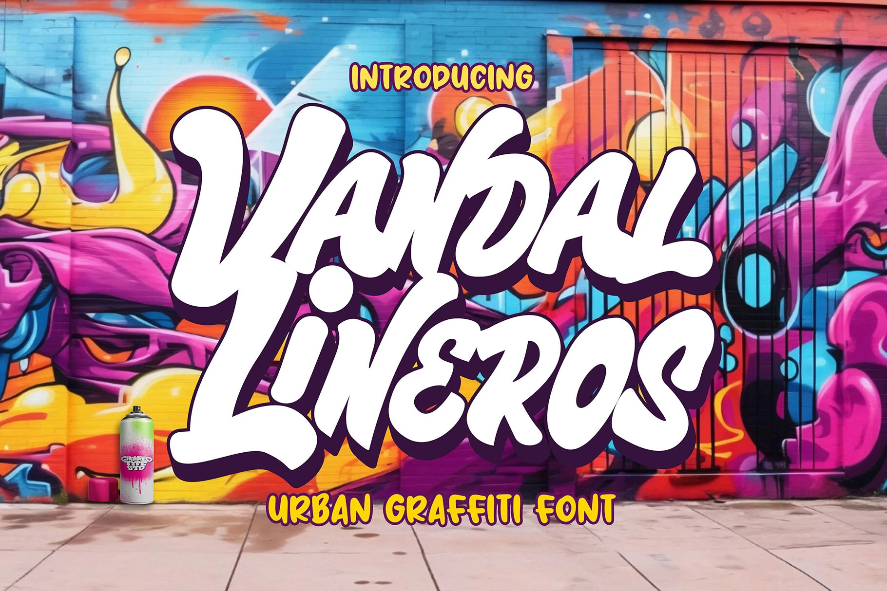 Vandal Lineros Font is a bold connected script with thick rounded strokes, a strong rightward slant, and high stroke contrast.