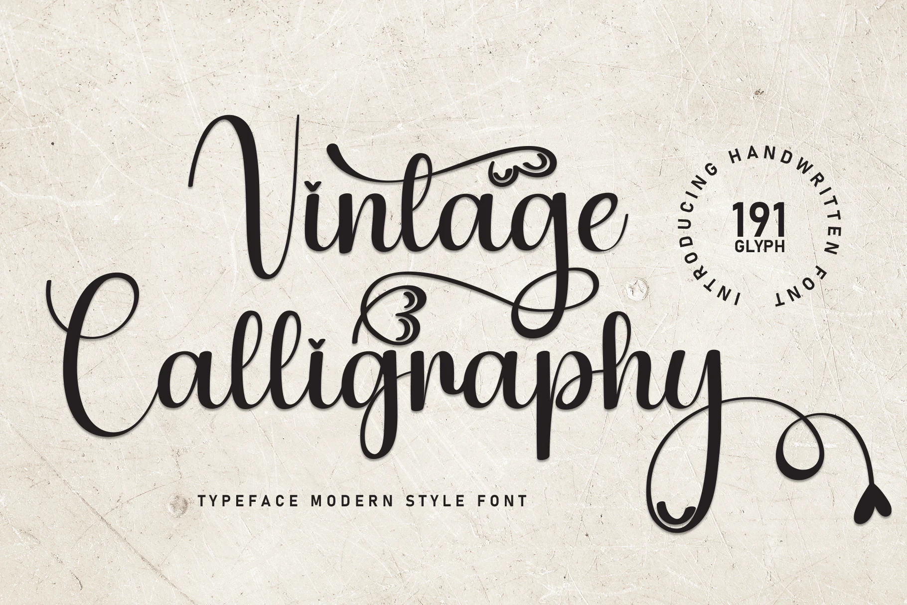 Vintage Calligraphy Font featuring high contrast between thick and thin strokes and fluid connected letterforms