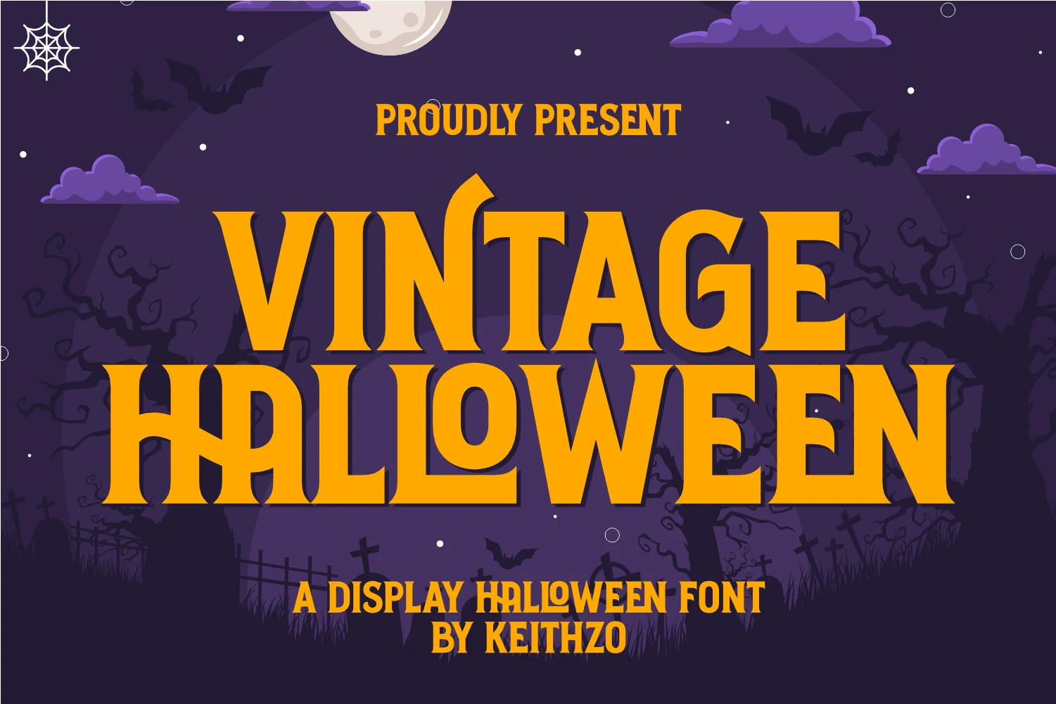 Vintage Halloween Font featuring High stroke contrast and Thick slab-like serifs