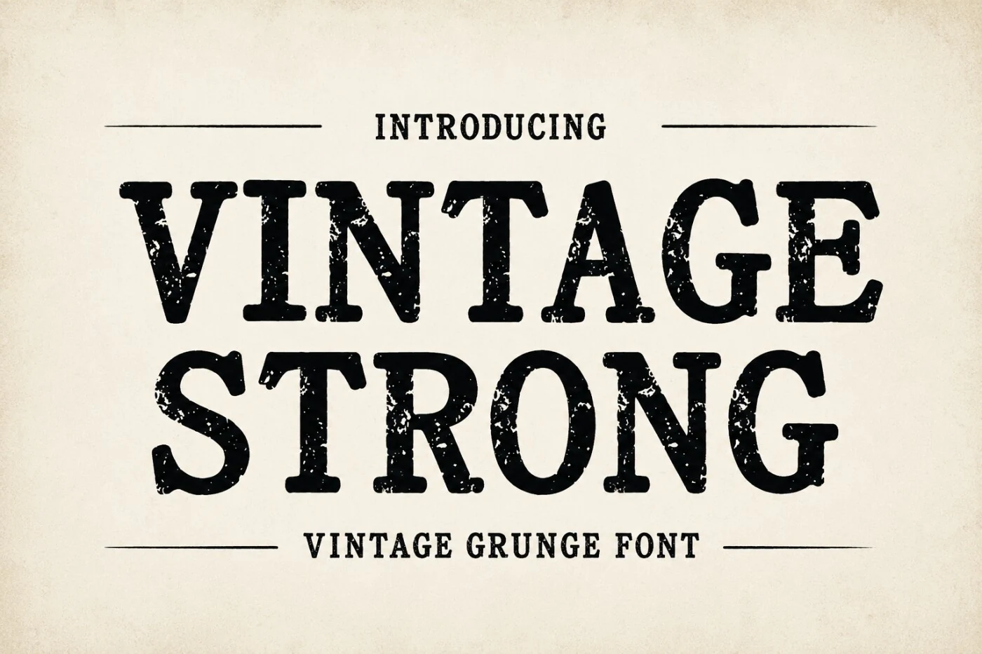 Vintage Strong Font featuring thick slab serifs and heavy uniform stroke weight
