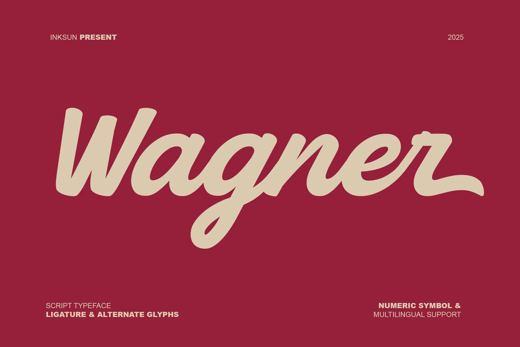 Wagner Font showing bold connected script lettering with rounded terminals, a forward slant, and a trailing flourish.