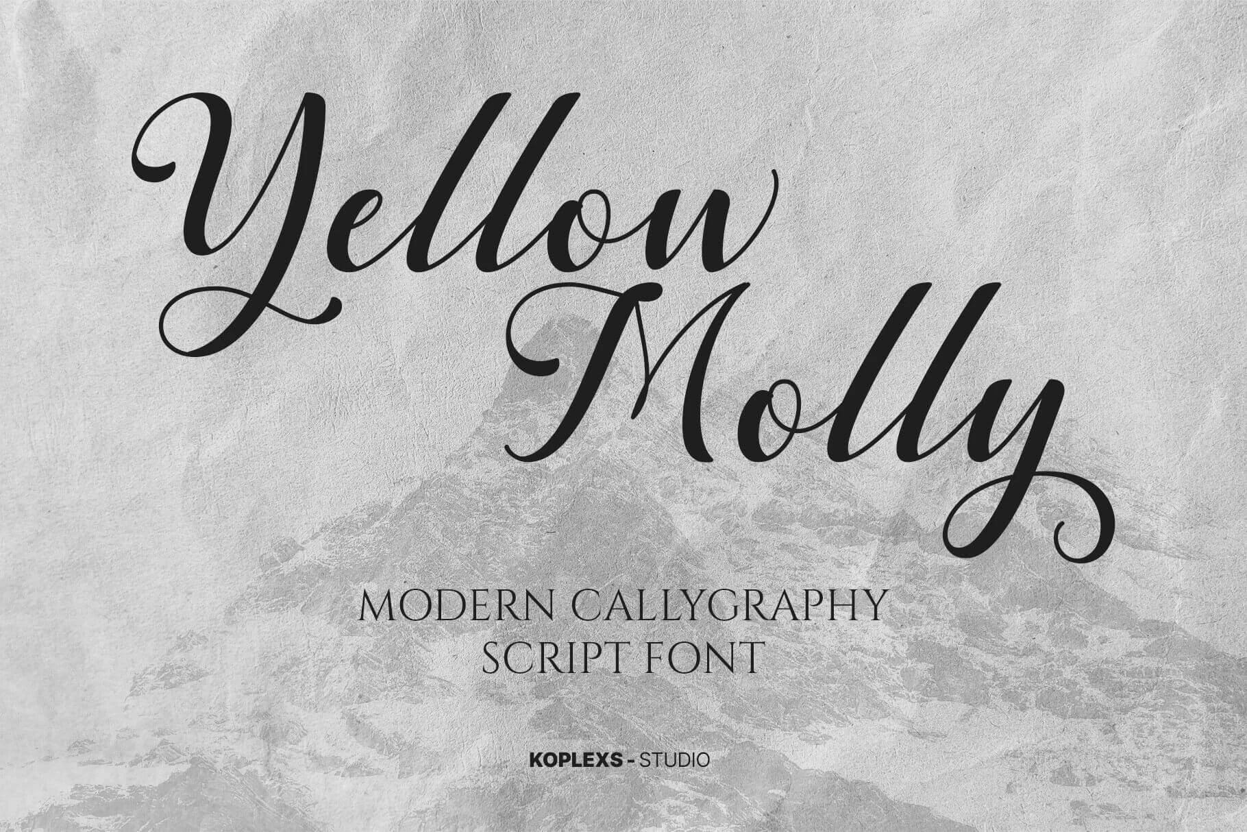 Yellow Molly font preview